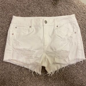 American Eagle, white denim shorts size 10